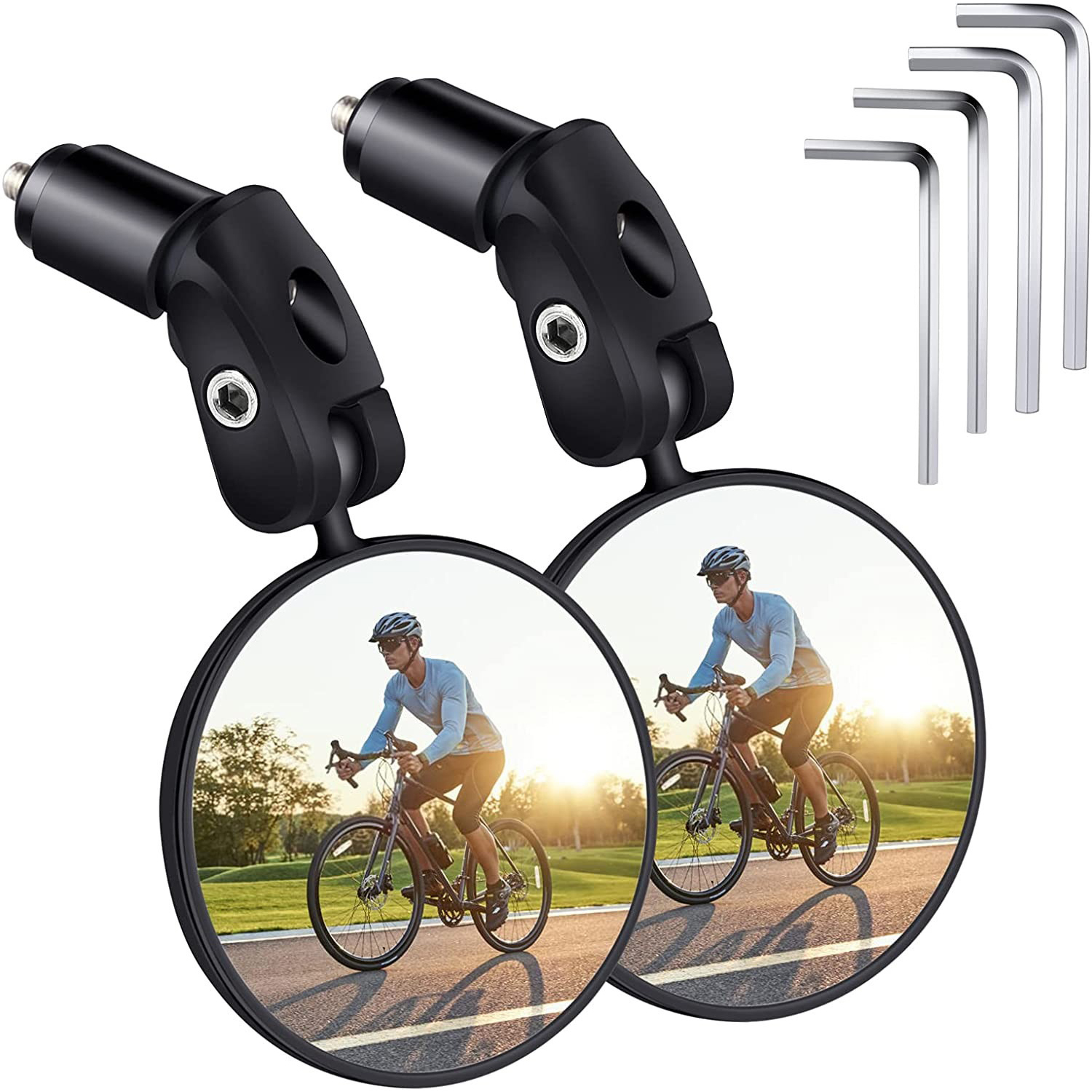 Fahrradspiegel, 2 Stück, 360° Drehbare Fahrradspiegel Für Lenker, Weitwinkel-endhalterung Für Mountainbikes Und Rennräder (erwachsene)