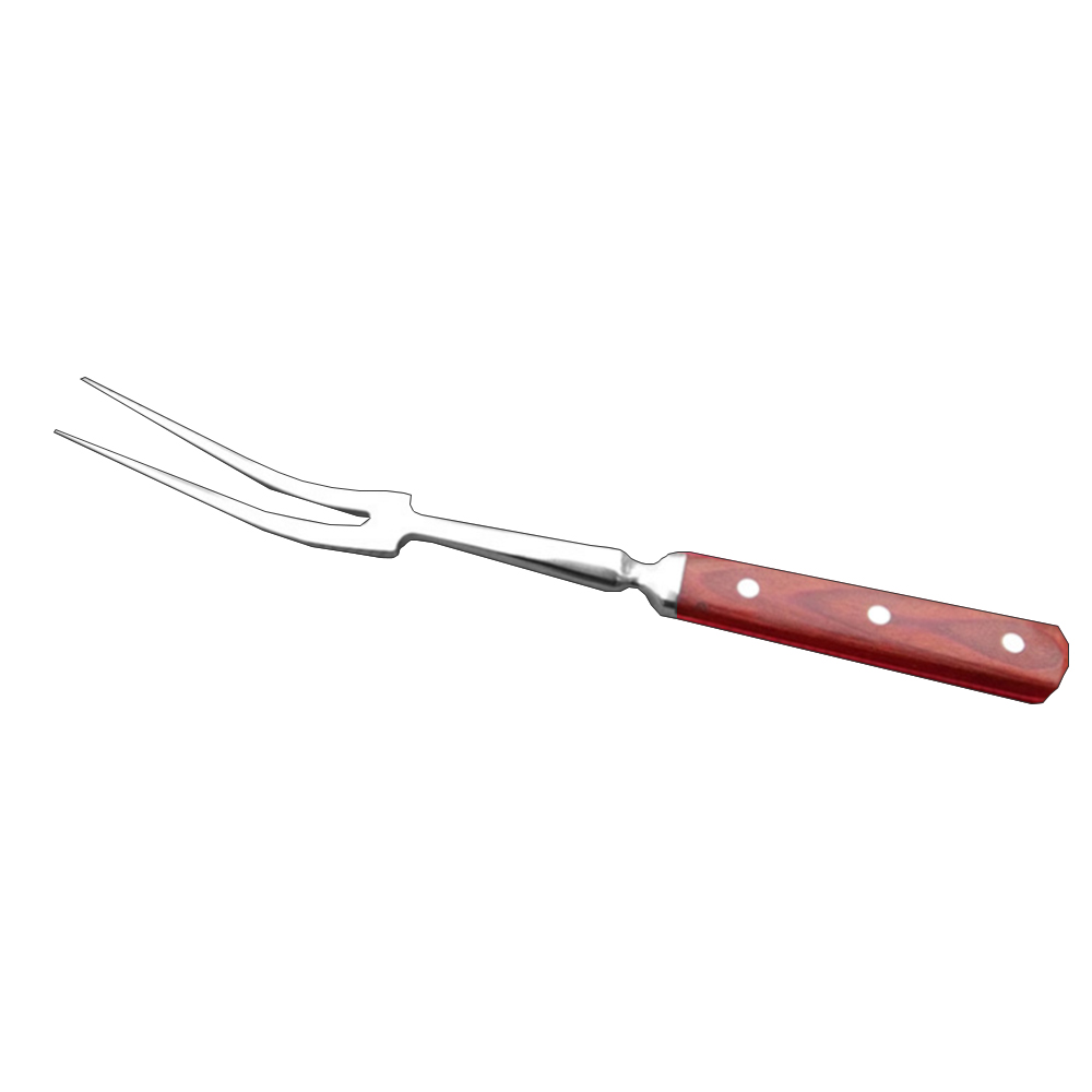 Grillgabel Aus Edelstahl Mit Holzgriff, Antihaftbeschichtet Und Multifunktional Zum Grillen Von Fleisch
