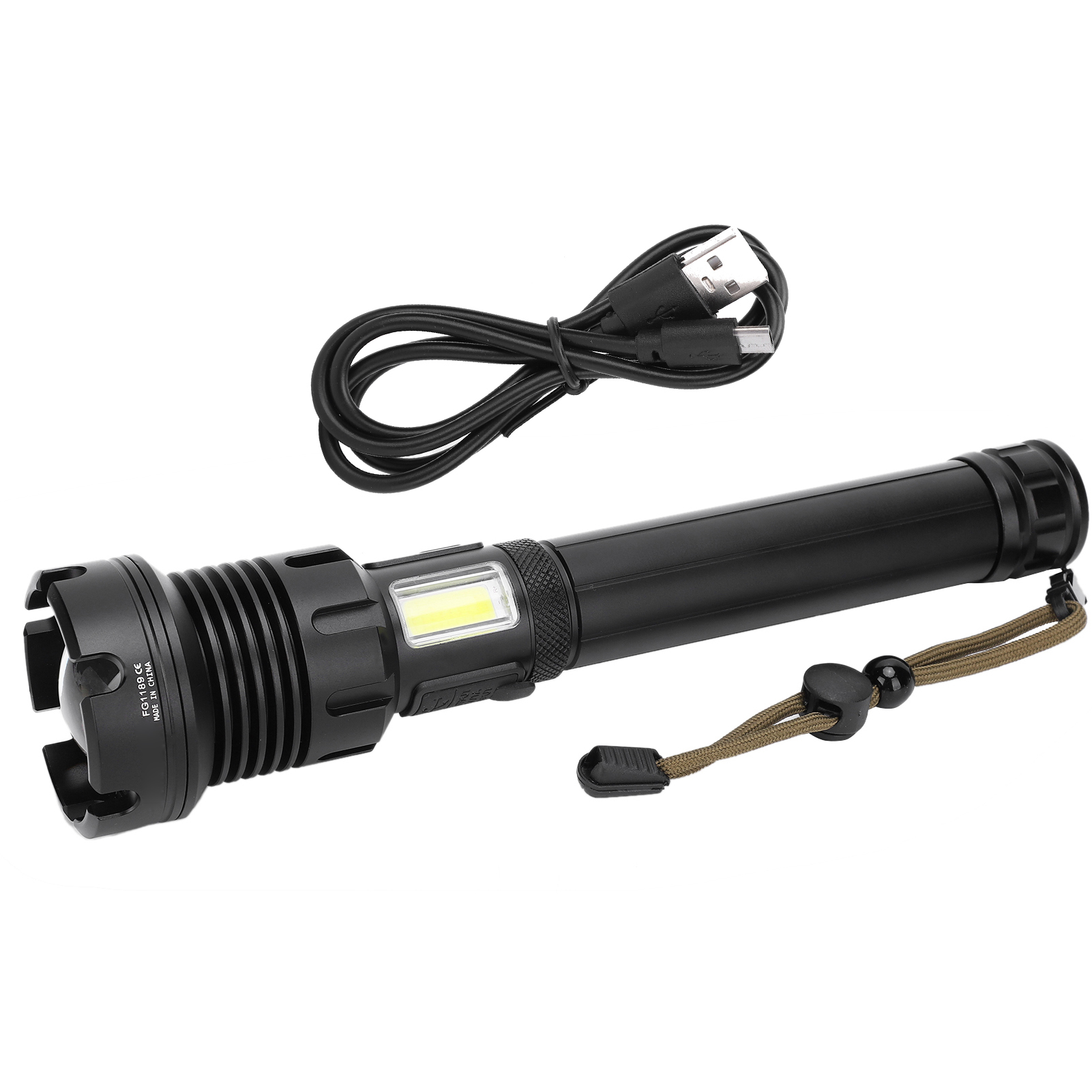 Leistungsstarke Xhp90 Cob-taschenlampe Aus Aluminiumlegierung, Usb-aufladbar, Für Wandern Und Camping