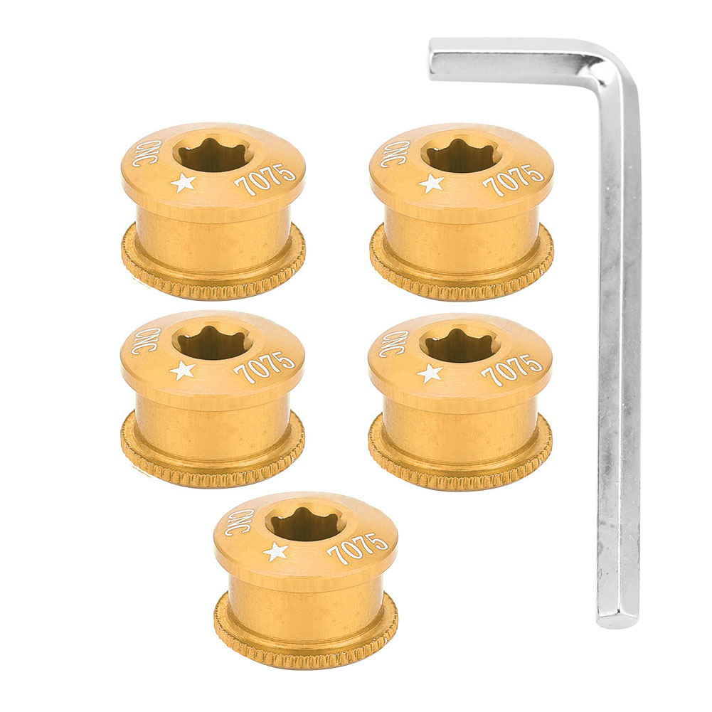 Goldene Schrauben Für Fahrradkettenblätter - 5 Mm Schrauben Für Einfach-, Zweifach- Oder Dreifachketten (5er-pack)