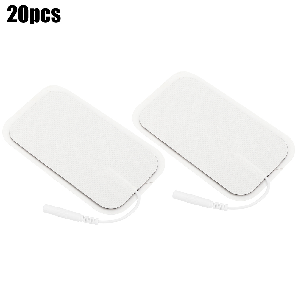 20 Stück Physiotherapie-elektroden 5x9cm Mit Silikonpins, Vliesstoff Für Die Bauchmuskulatur, Elektrodenpflaster Mit 2,0 Löchern