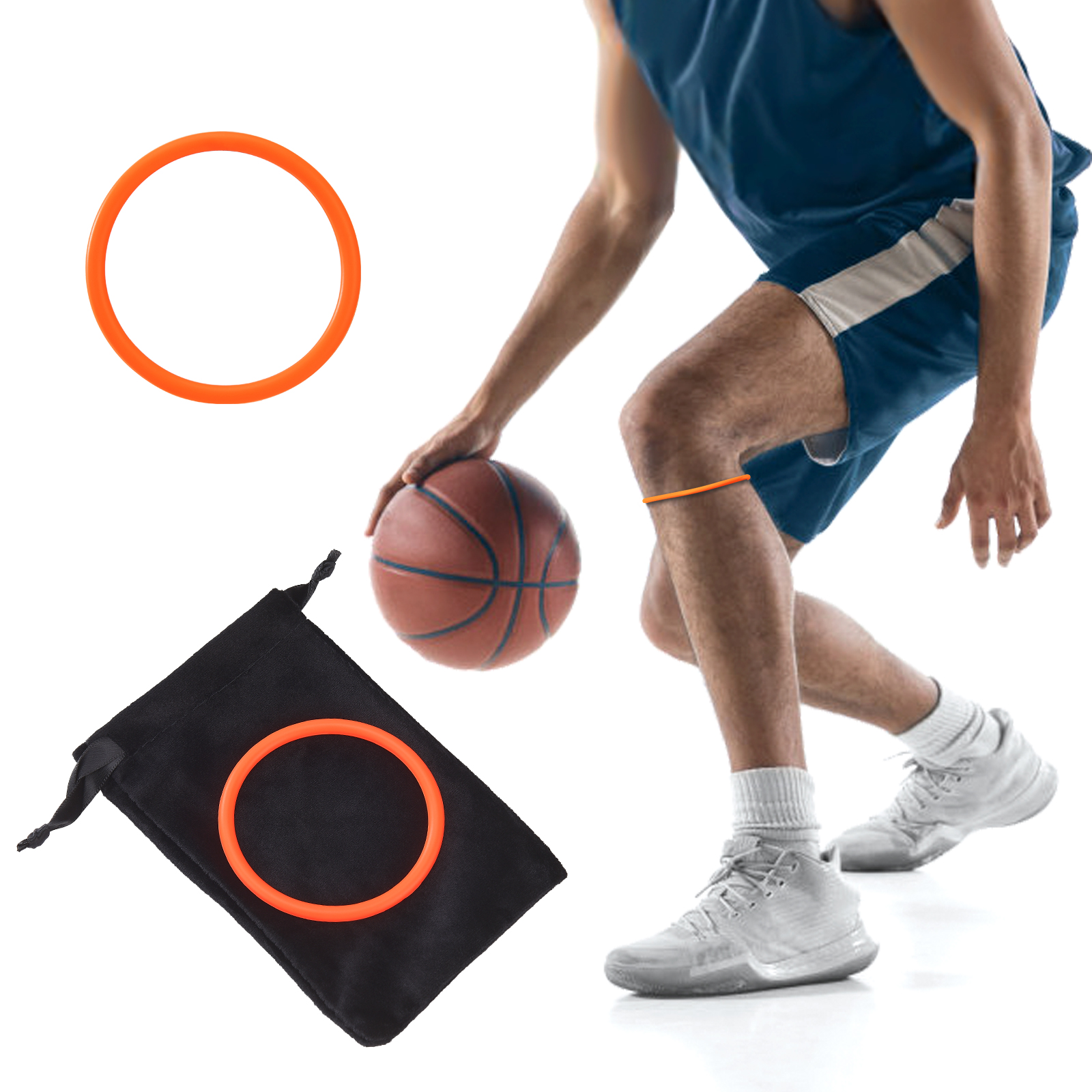 Dünne Kniebandage Für Basketball, Elastische Kniescheibenbandage Mit Fixierband Und Verstärktem Schutz.