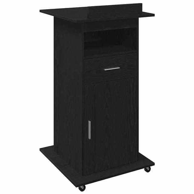 vidaXL Podium Schwarz Eichen-Optik 55 x 55 x 107 cm Holzwerkstoff 862299