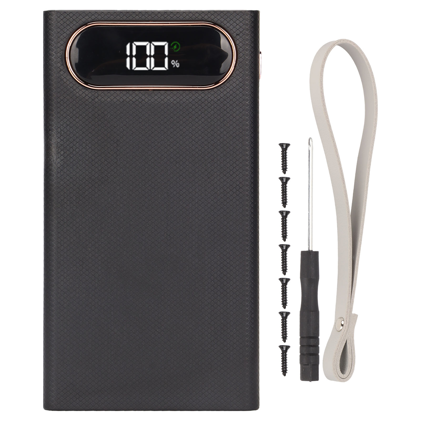 Tragbares Akkugehäuse L12 (22,5 W) Mit Lcd-bildschirm, 12 X 18650-akkus, Lötfrei, Diy-powerbank