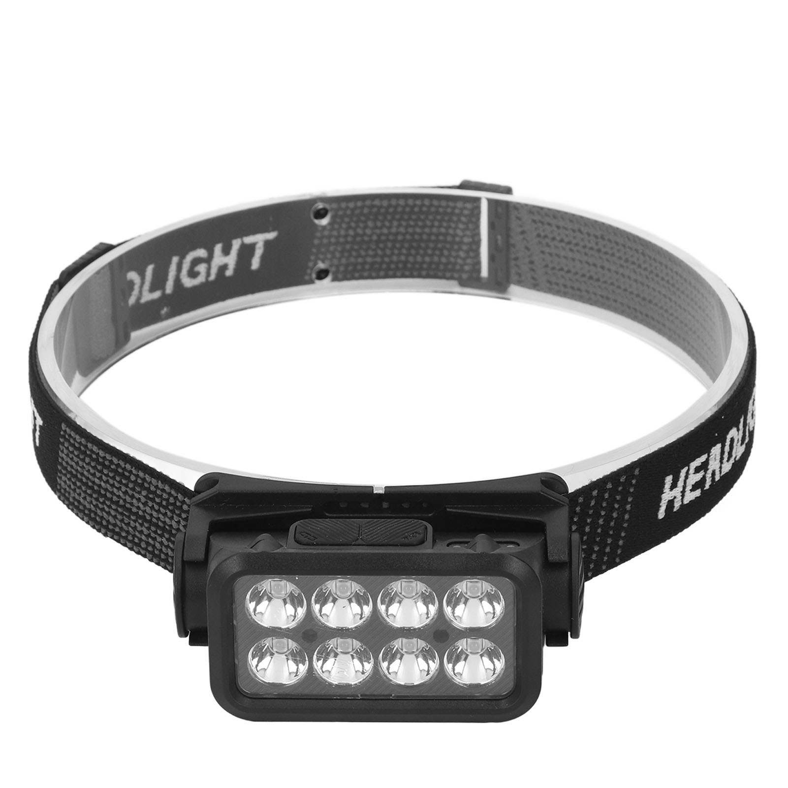 Wiederaufladbare Led-stirnlampe Per Usb, Bewegungserkennung, Wasserdicht (ipx4), 5 Helligkeitsstufen, Schwenkbar Zum Angeln Und Wandern