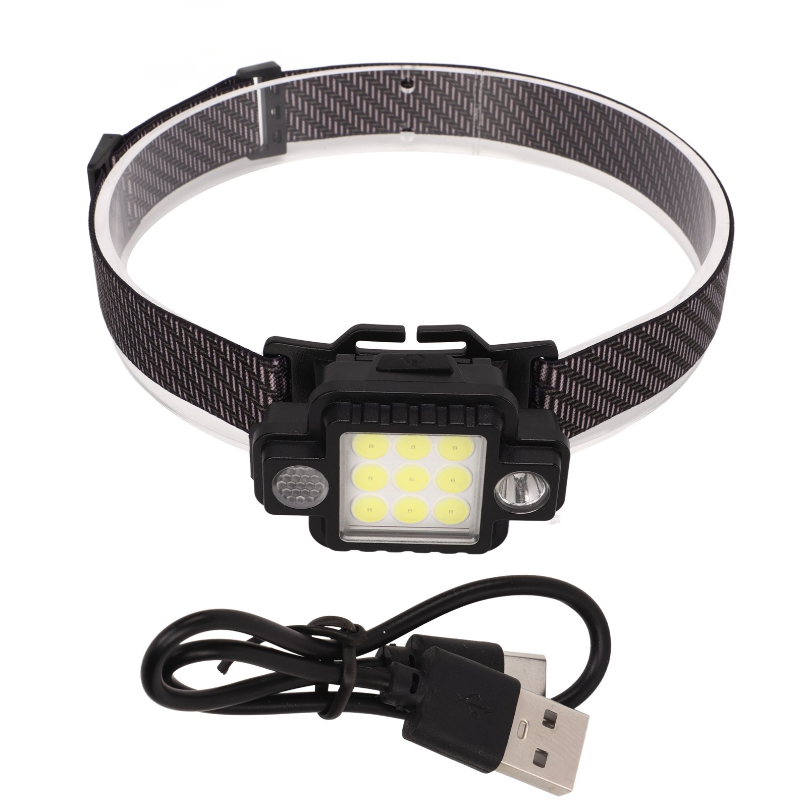 Wiederaufladbare Led-stirnlampe Per Usb, Leicht Und Multifunktional Mit Magneten, Rote Und Blaue Lichtmodi Für Outdoor-aktivitäten Bei Nacht.