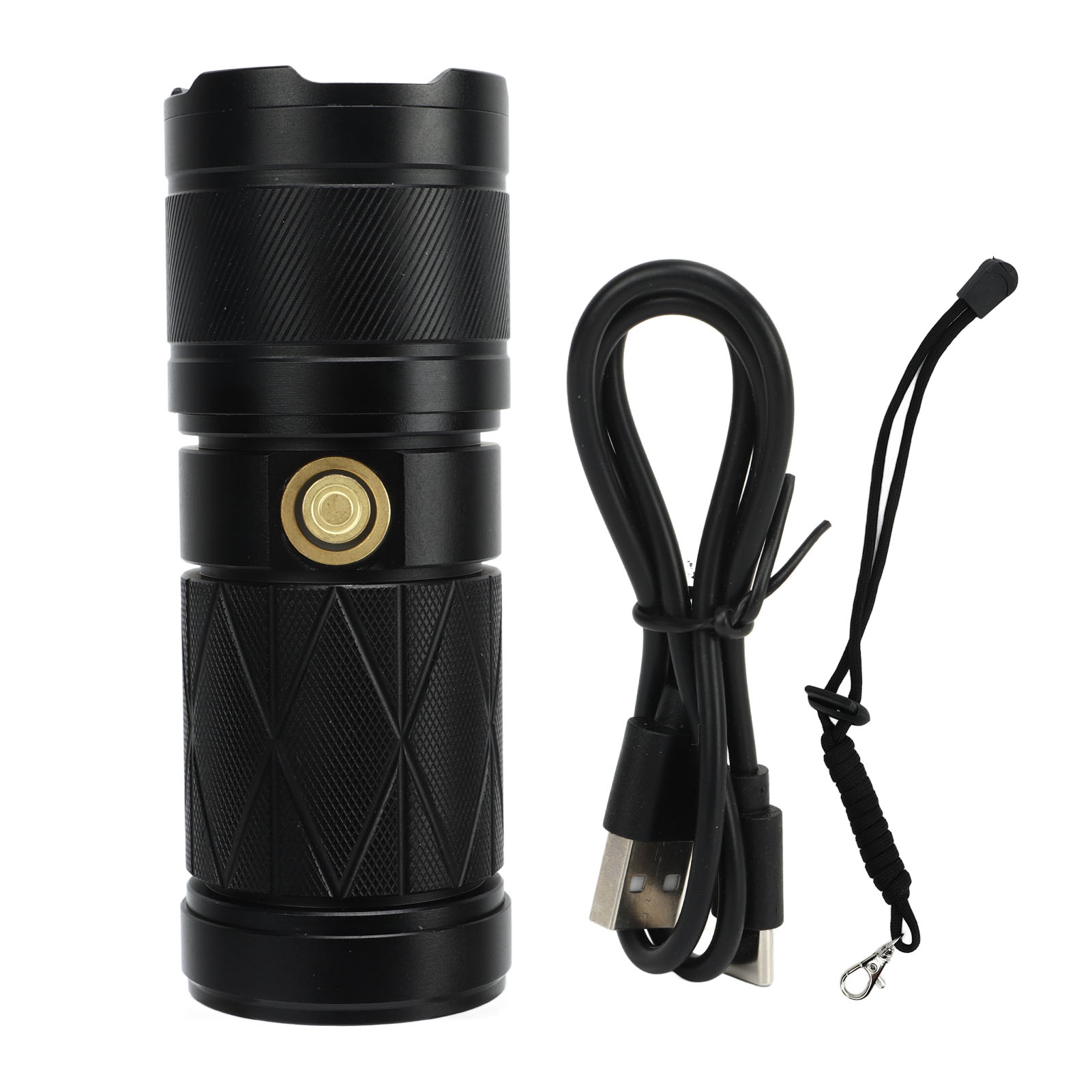 Mini-usb-wiederaufladbare, Zoombare Led-taschenlampe Mit Hoher Helligkeit Für Camping Und Wandern
