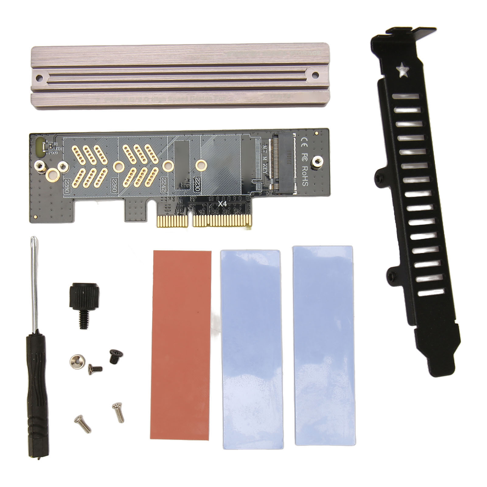 Pcie 4.0-erweiterungskarte Für Nvme M.2 Ssds, Kompatibel Mit X4/x8/x16-steckplätzen Und Den Formfaktoren 2230/2242/2260/2280