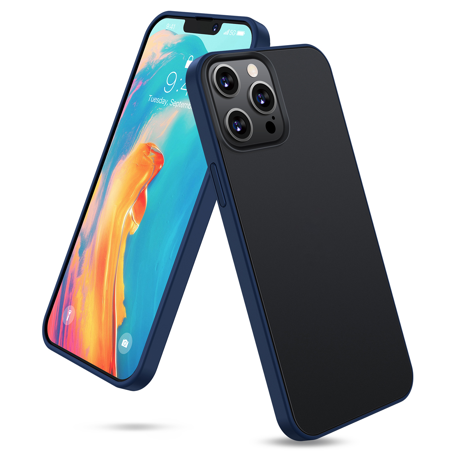 Matte Blaue 2,0 Mm Schutzhülle Für Iphone 13 Pro Max - Stoßfeste Handyhülle