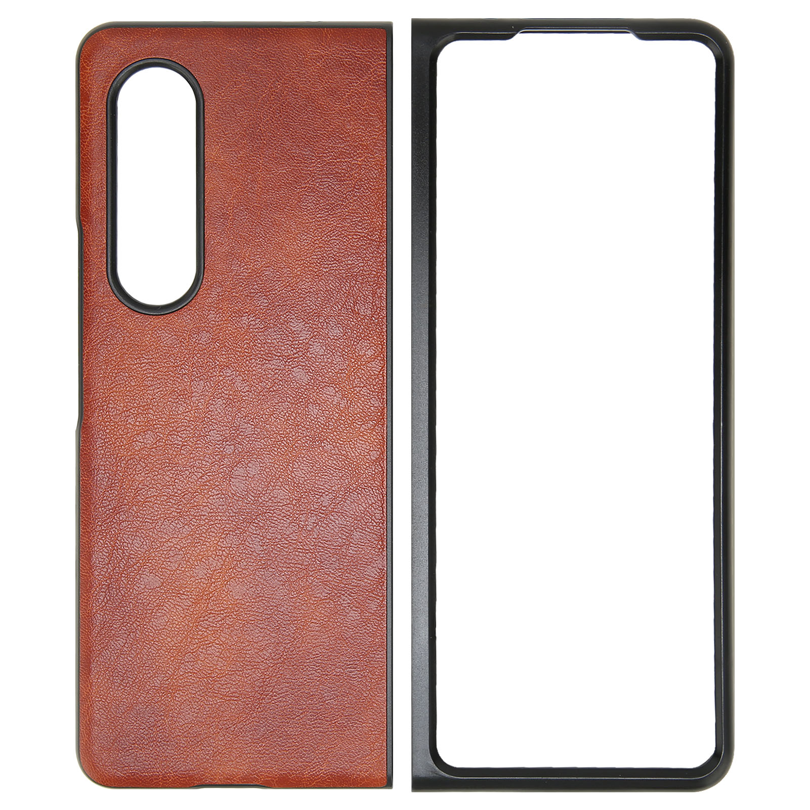 Pu-lederhülle Für Galaxy Z Fold 3 – Kratzfester Schutz Für Das Faltdisplay – Kaffeebraun