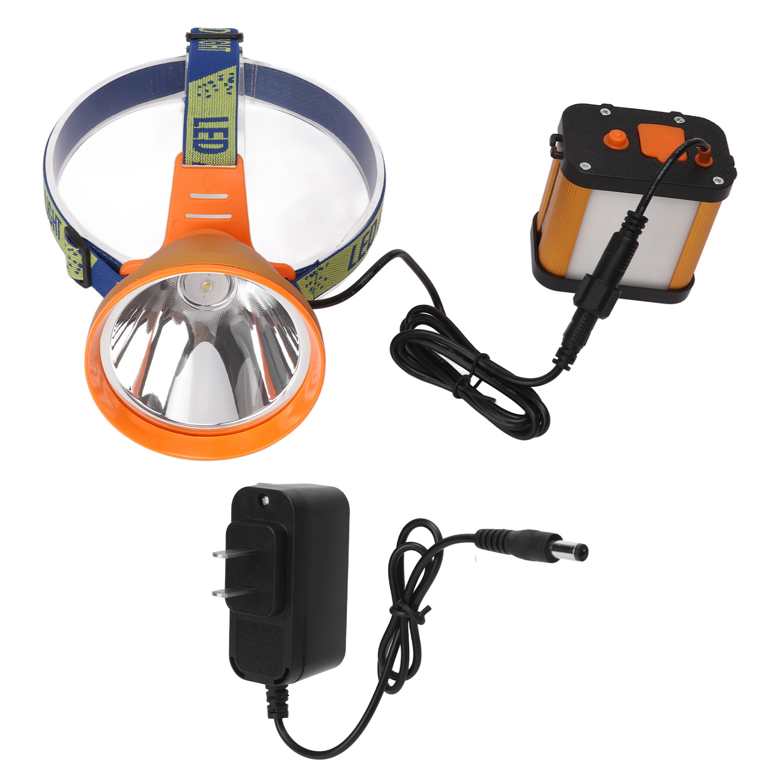 Ultrahelle Led-stirnlampe Mit 6400-mah-lithium-akku, Verstellbarem Winkel Und 100–240-v-us-stecker