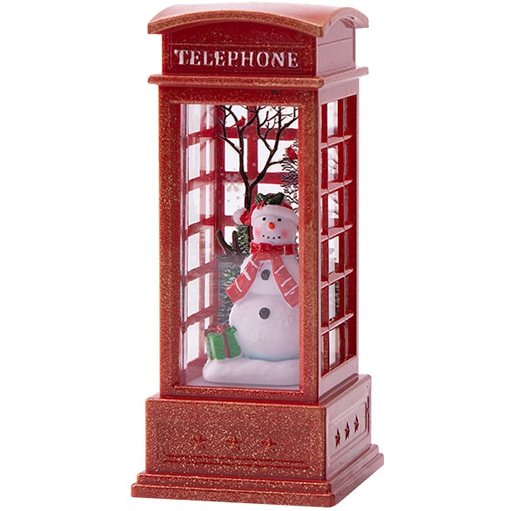 Weihnachts-telefonlaterne Mit Schneeeffekt Zur Dekoration Von Tisch, Wohnzimmer Oder Büro