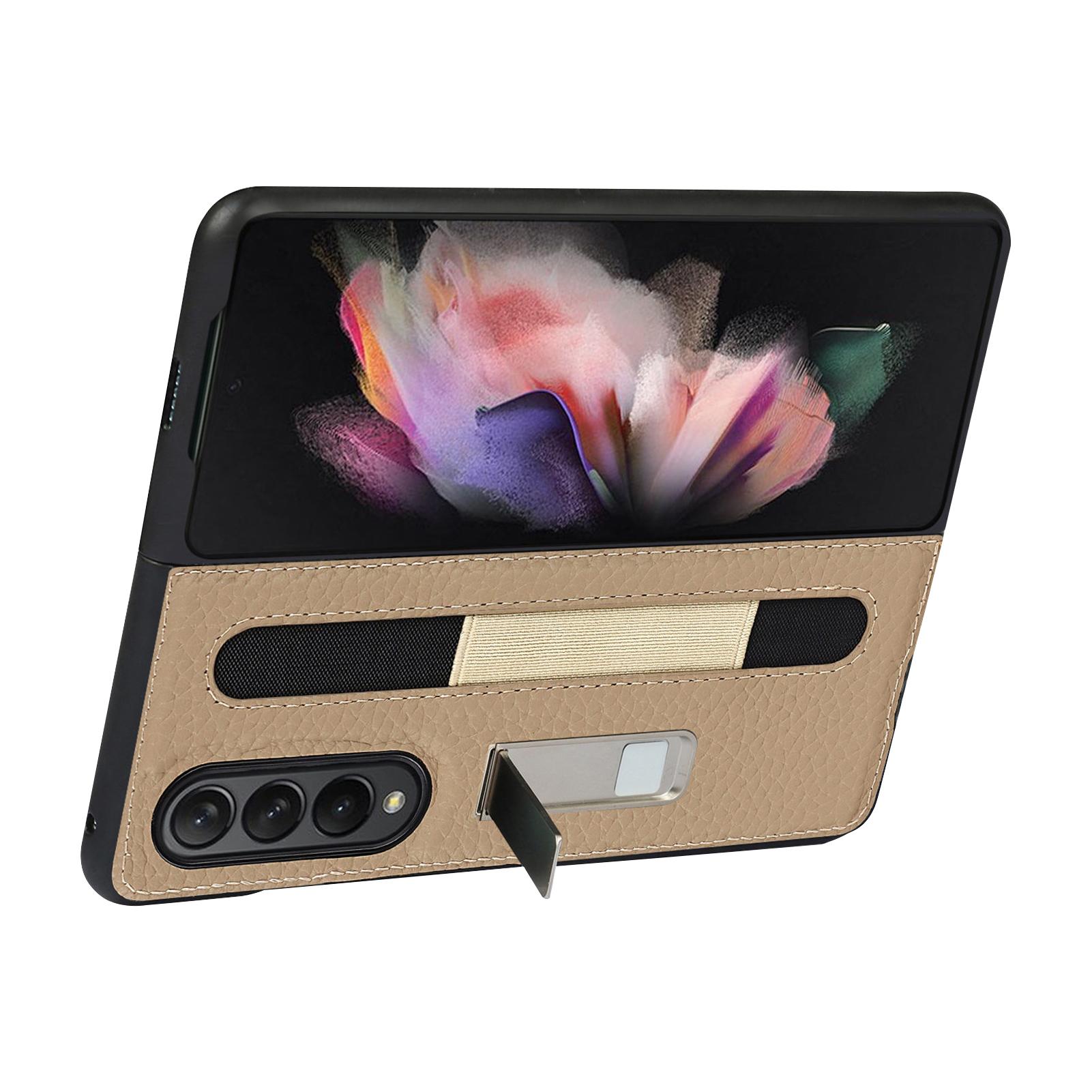 Kompatibel Mit Galaxy Z Fold 3 5g Hülle Mit Stifthalter, Rutschfestes Und Stoßfestes Leder
