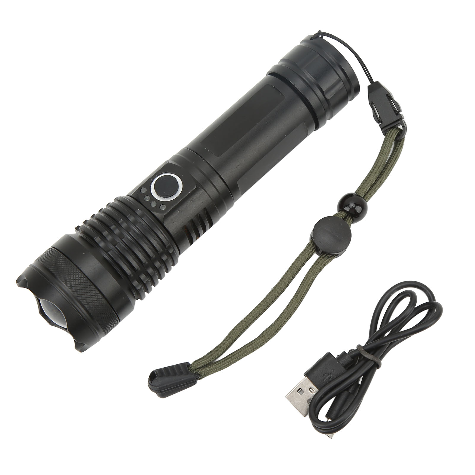Hochleistungsfähige, Wiederaufladbare Led-taschenlampe Aus Aluminiumlegierung, Wasserdicht Für Outdoor- Und Indoor-aktivitäten, Inklusive Usb-kabel