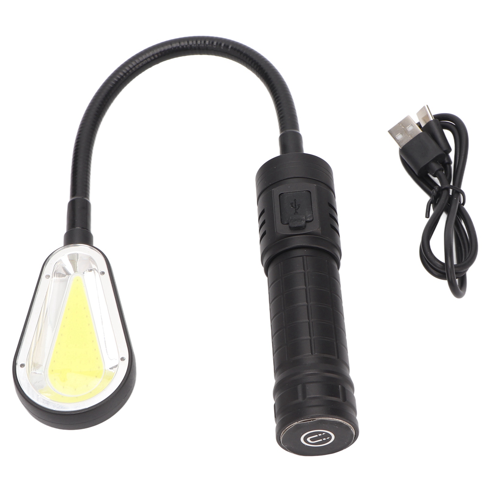 Leistungsstarke, Flexible, Zoombare, Wiederaufladbare Led-arbeitsleuchte Mit Magnetischem Typ-c-anschluss Und Magnetfuß