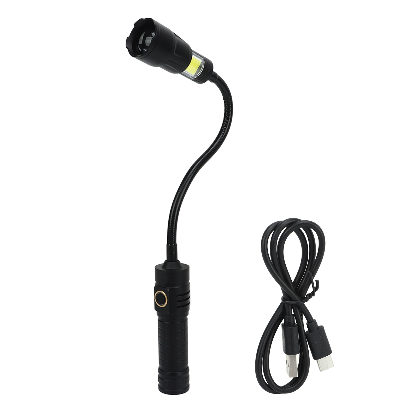 1000 Lumen Magnetische Und Flexible Led-arbeitsleuchte Mit Zoom Und Cob-seitenbeleuchtung, Wiederaufladbar Über Typ C