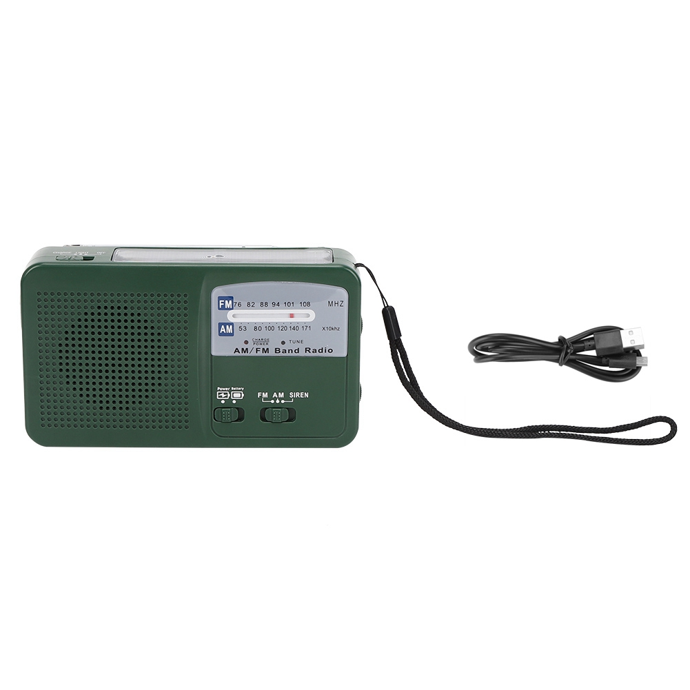 Outdoor-notfallradio Aus Kunststoff Mit Handkurbel, Multifunktionstaschenlampe Und Handy-ladegerät