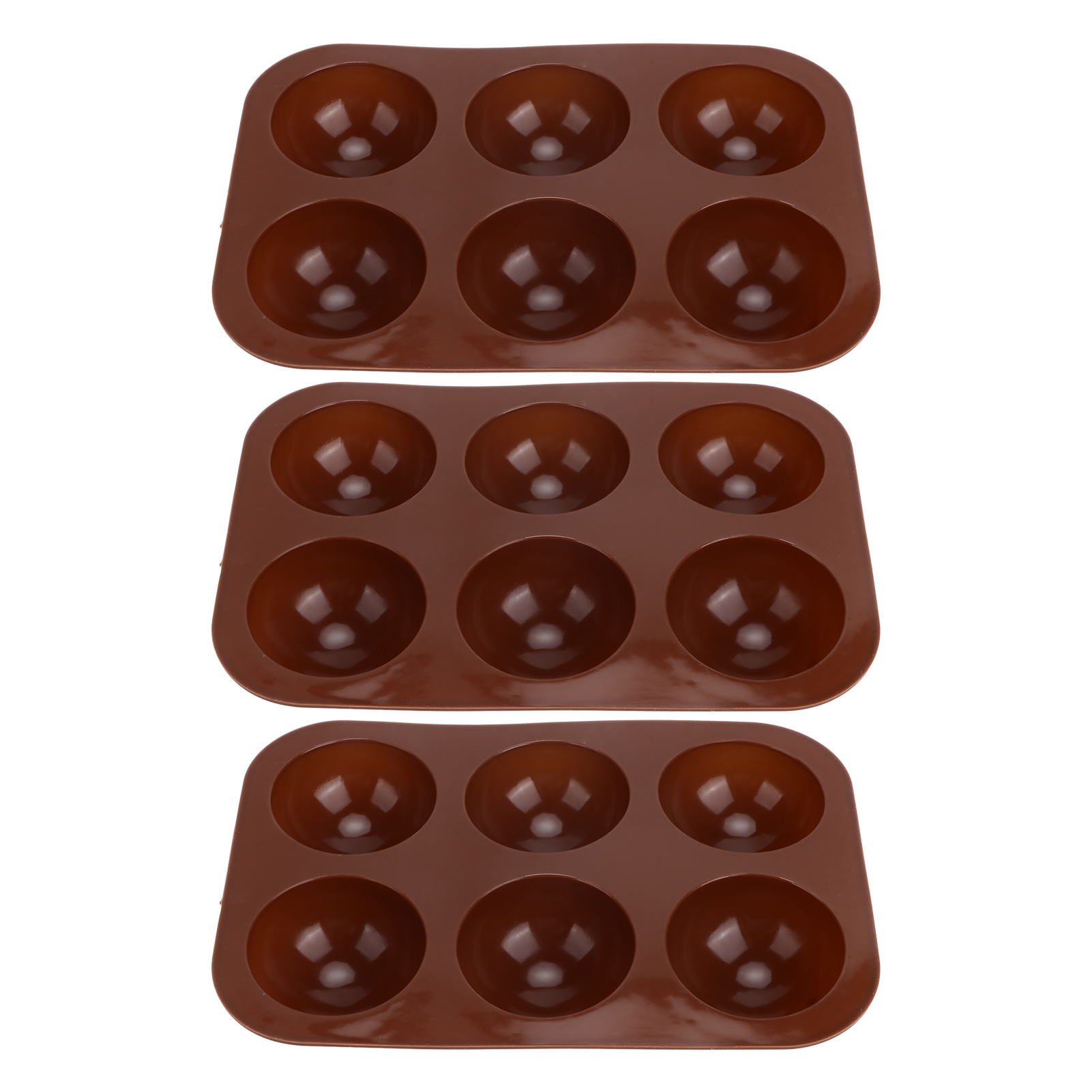 Kugelförmige Silikonform Mit 6 Mulden Für Schokoladenbomben – 3er-set Für Gebäck Und Desserts