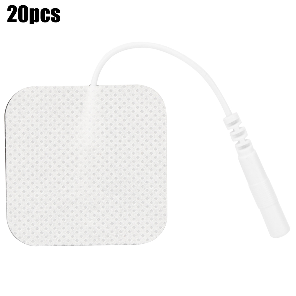 20 Stück Klebeelektroden 4x4cm, 2,0 Löcher, Vlies-physiotherapie-pflaster Mit Silikonstiften, Kontaktzubehör
