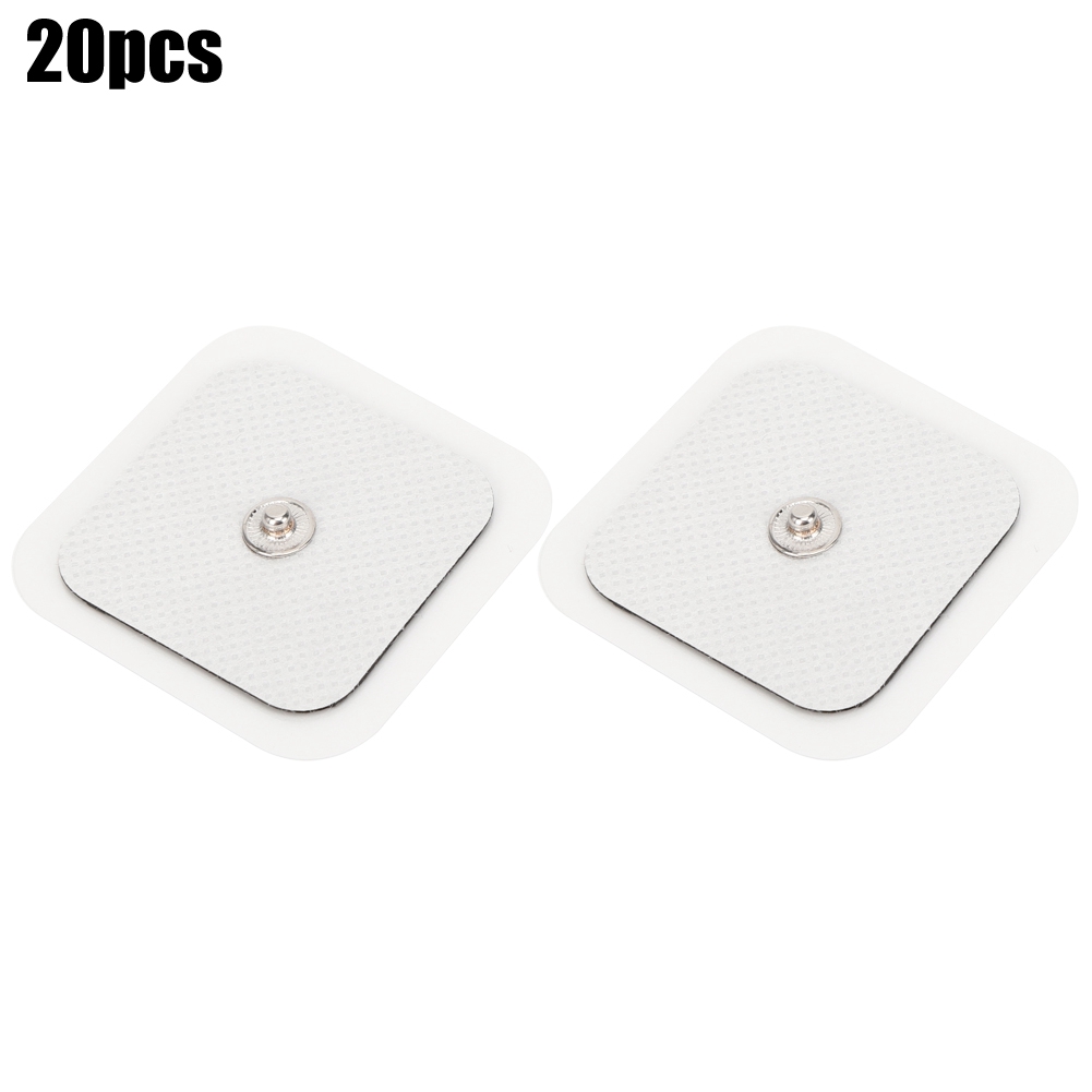 20 Selbstklebende Elektroden 4x4 Cm Für Elektrotherapie, Wiederverwendbare Massagepflaster, Physiotherapiegerät, 20 Stück