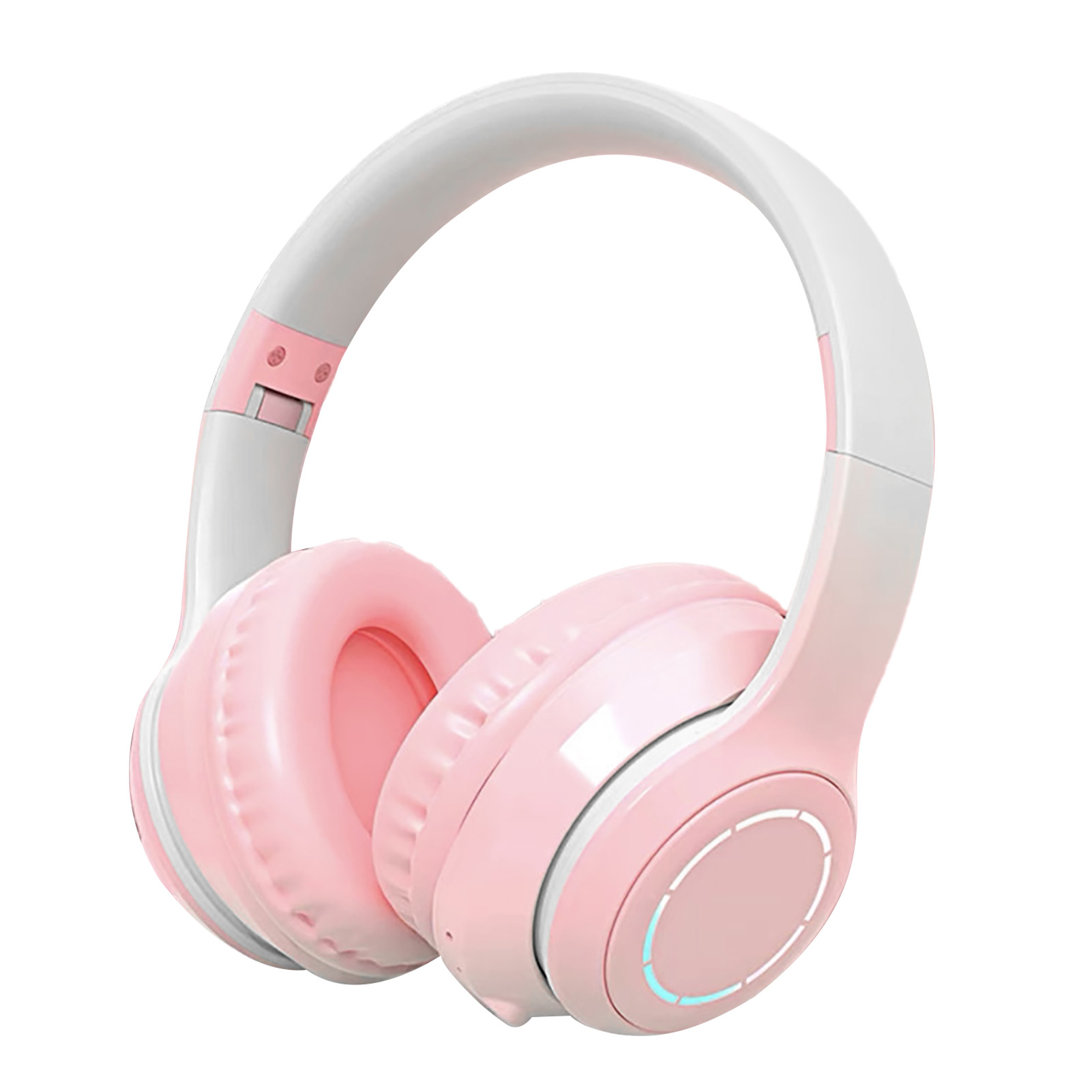 Geräuschunterdrückende Bluetooth-kopfhörer Mit Kraftvollem Bass, Rosa Farbverlauf, Faltbar Und Leuchtend Für Smartphone Und Laptop