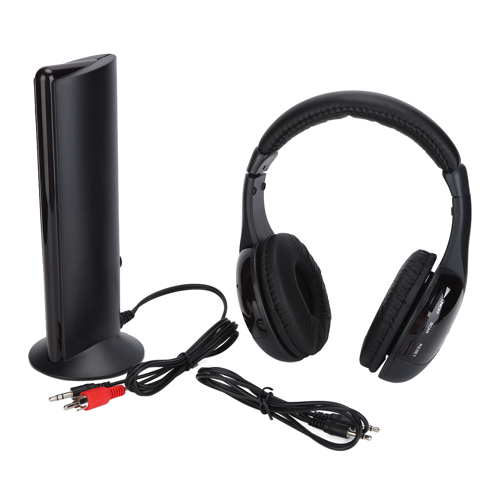5-in-1 Kabelloser Kopfhörer Mit Fm-radio Und Monitoring - Genießen Sie Hifi-sound Und Tiefe Bässe Für Pc, Fernseher Und Audiogeräte.