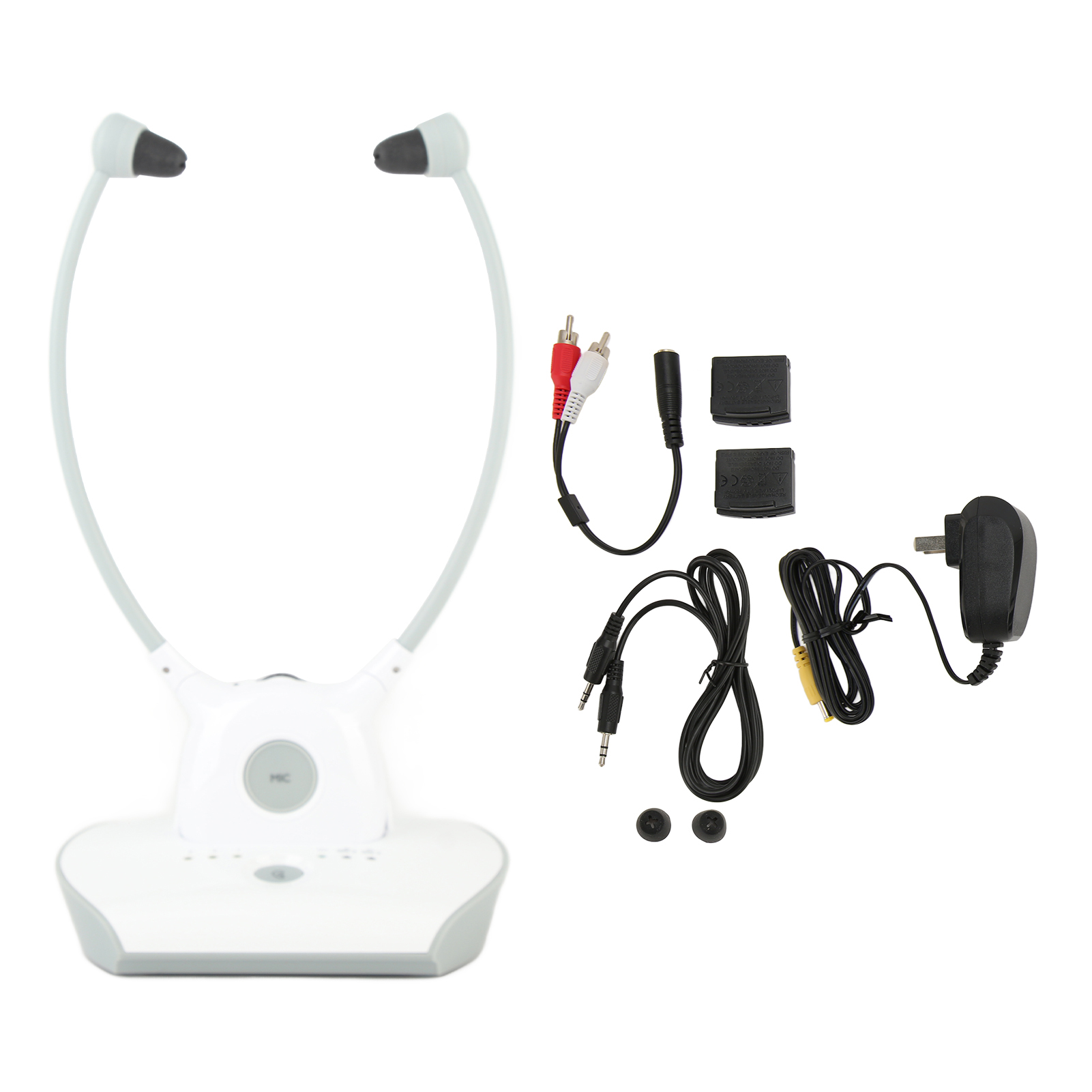 Kabelloser 2,4-ghz-tv-kopfhörer Mit Aux/rca-anschluss, Einstellbarem Audioverstärker Für Fernseher, 100–240-v-us-stecker