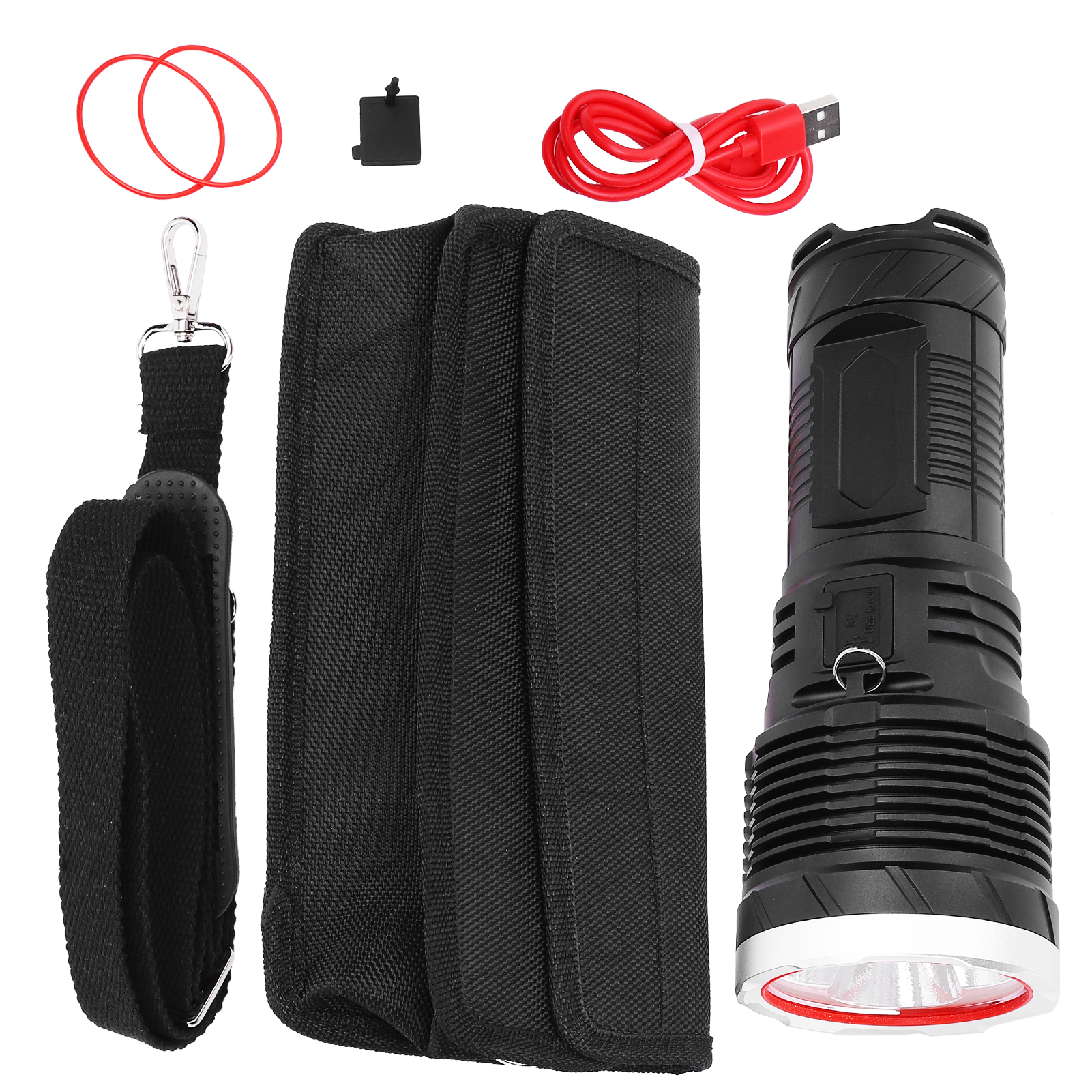 Wiederaufladbare Taktische Taschenlampe Mit Usb-c-anschluss Für Wandern, Camping Und Outdoor-aktivitäten