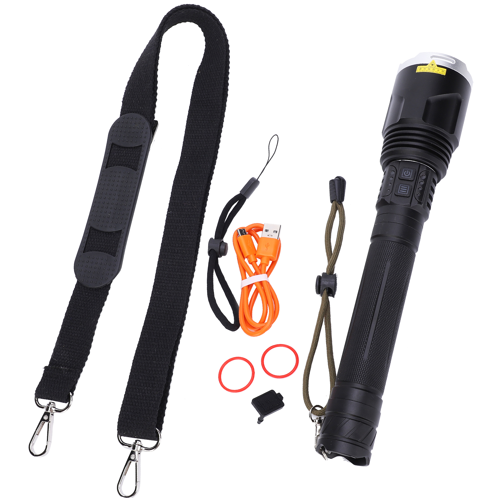 Leistungsstarke, Wiederaufladbare Taschenlampe Mit Akkuanzeige Xhp110 Und Praktischer Handschlaufe