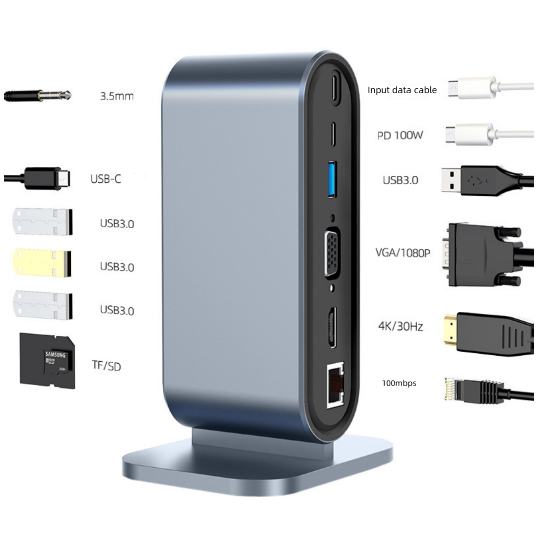 12-in-1 Usb-c Dockingstation Mit Usb 3.0 Hub, Multifunktions-hub