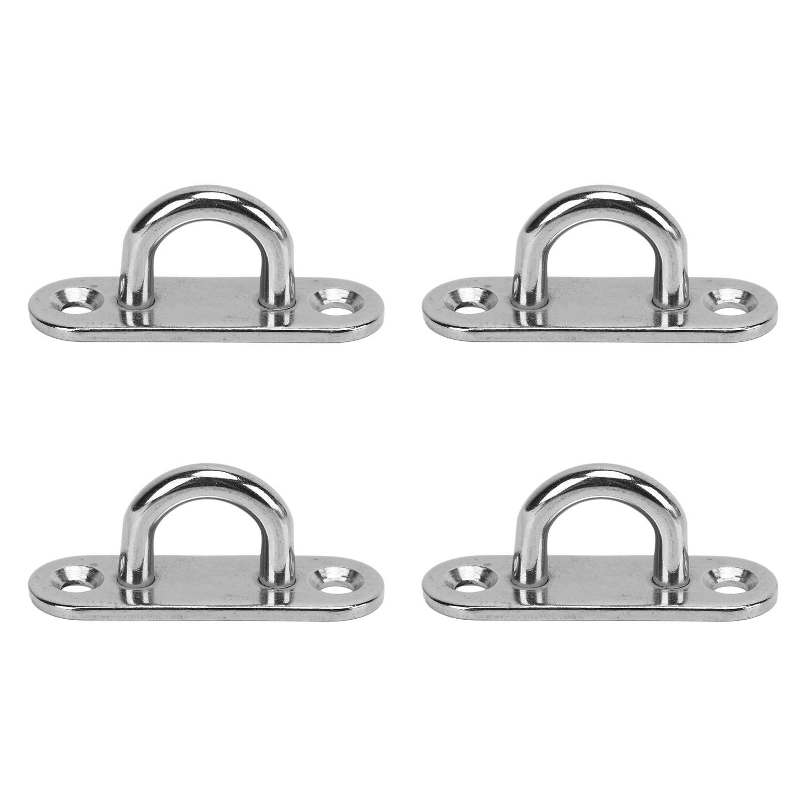 Set Mit 4 Ovalen Hängematten-aufhängeplatten, Wandhalterung Aus Edelstahl, Sonnensegelhalterung Und Deckenhaken