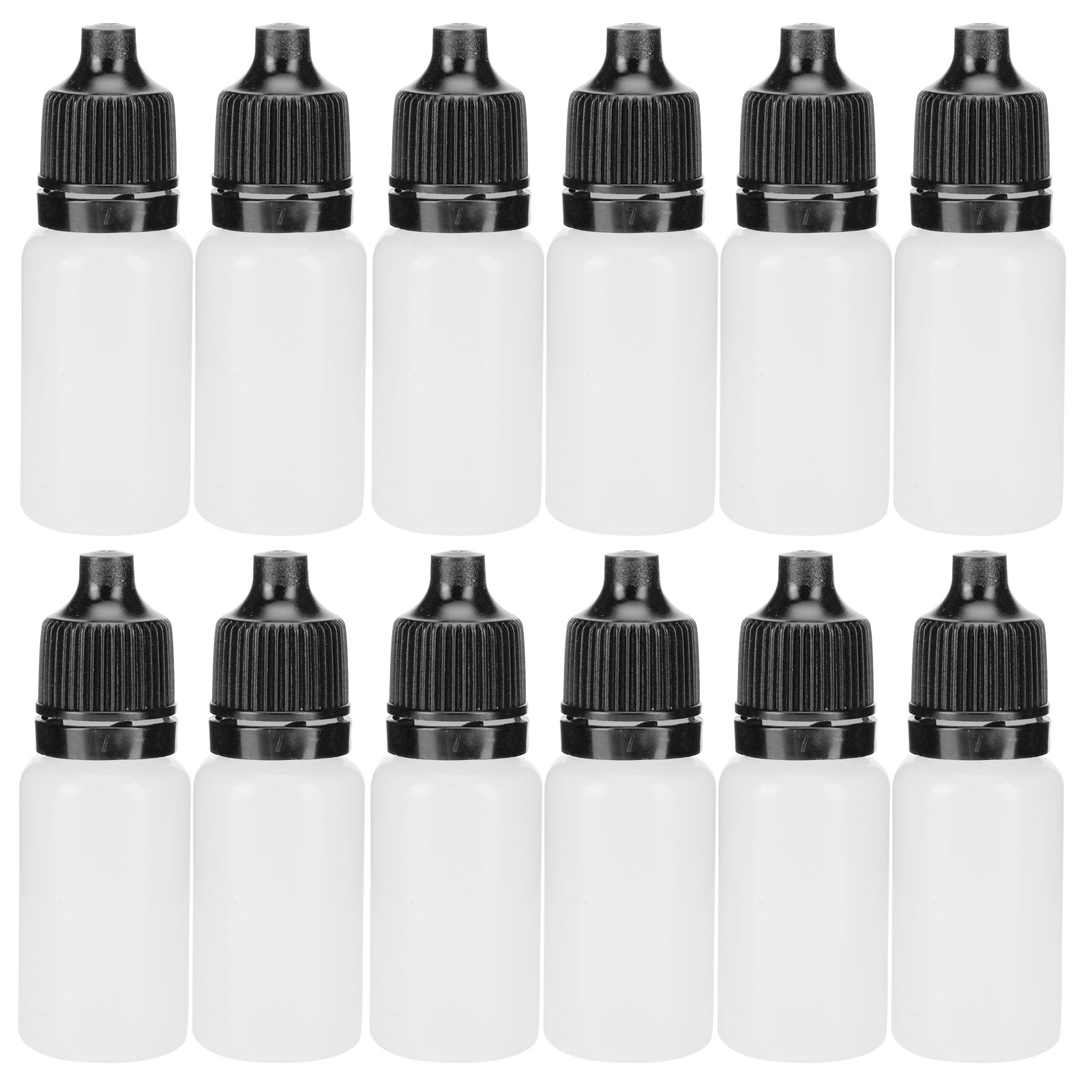 50 Leere 10-ml-augentropfenfläschchen, Flexibel Und Tragbar, Mit Schwarzen Kappen