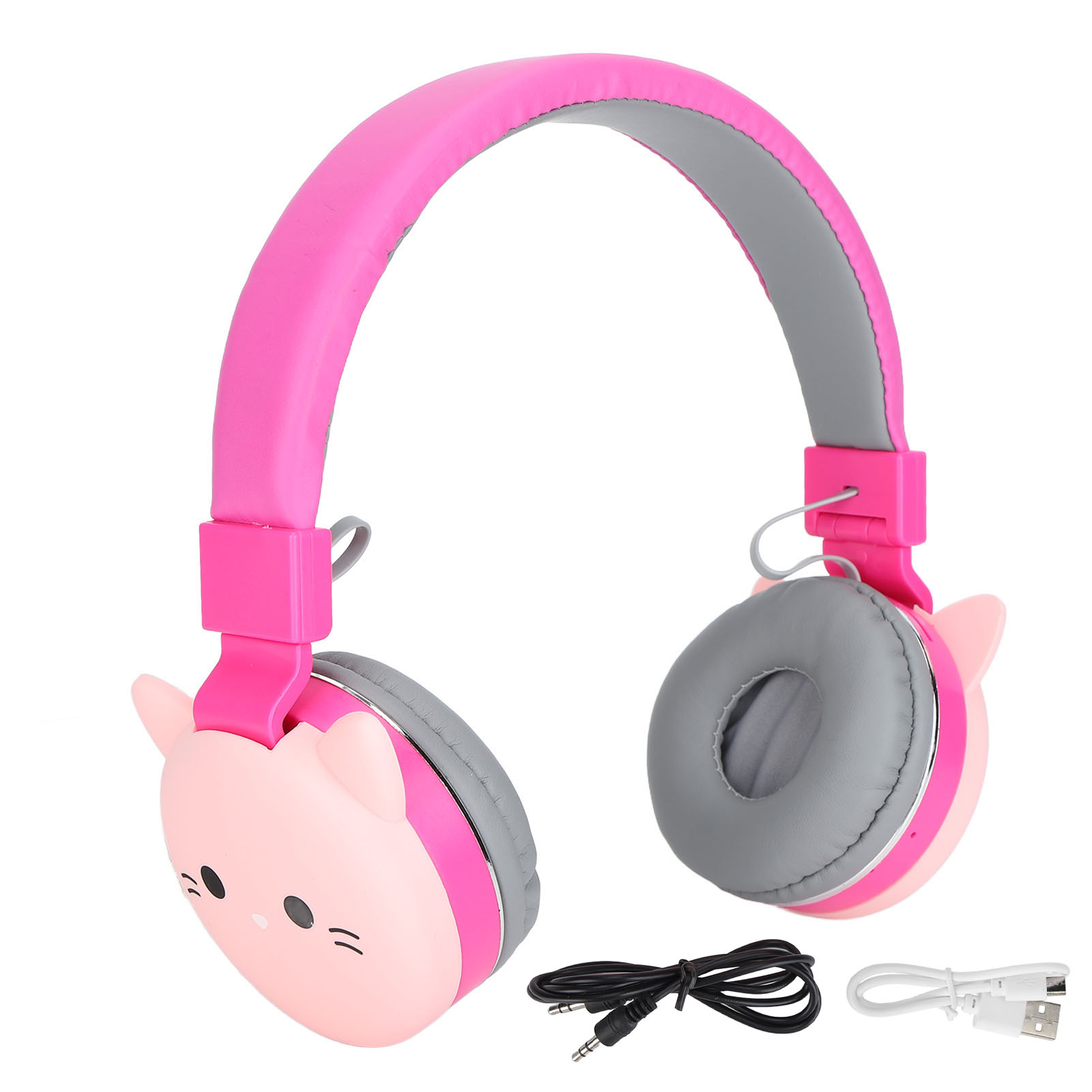 Niedliche Bluetooth 5.0 Kinderkopfhörer Mit Mikrofon Und Tiermotiv Für Mädchen Und Jungen – Katze