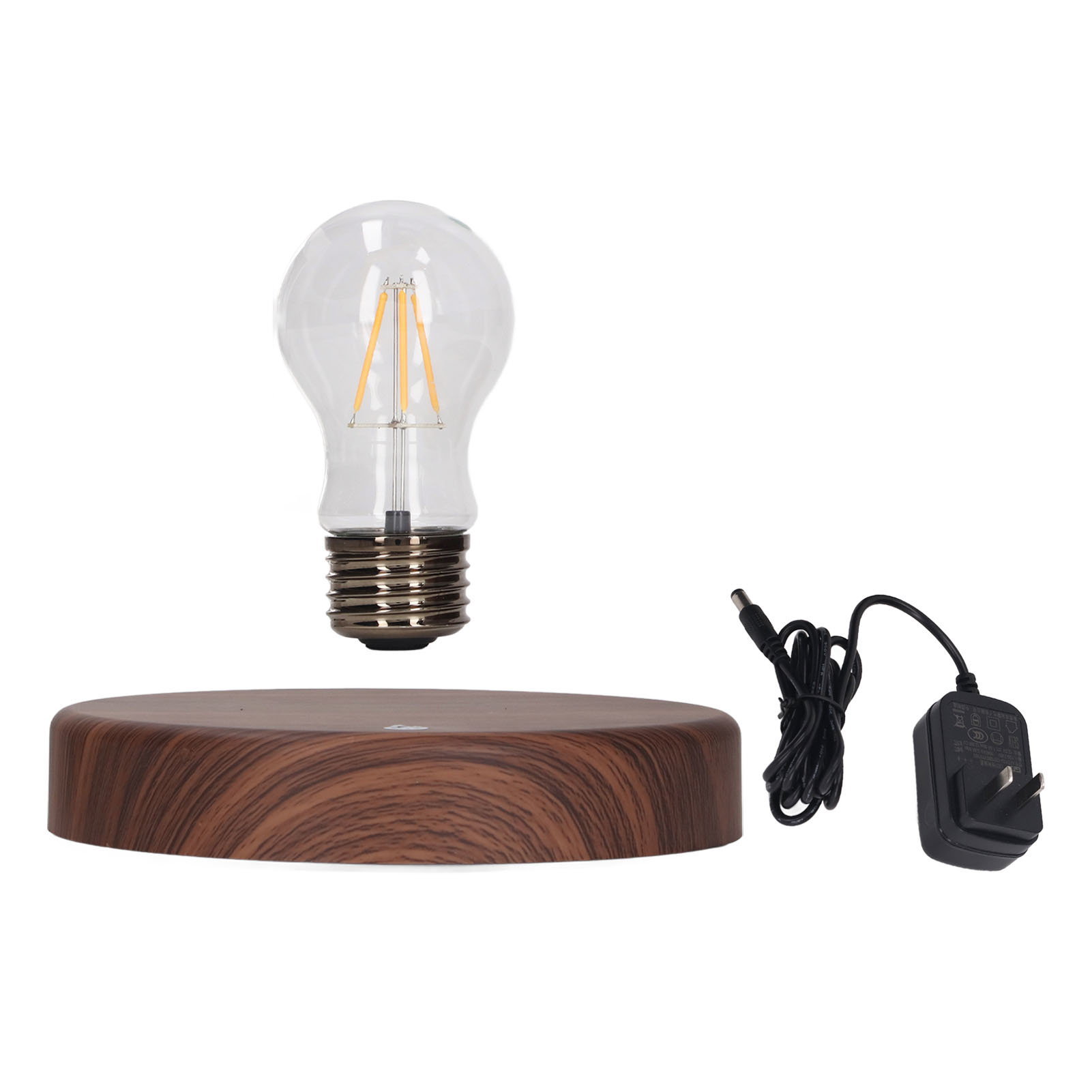 Magnetische Schreibtischlampe Mit Schwebender Glühbirne, 360°-drehung, Kabellos, Led Und Sockel, Us-stecker (100–240 V Wechselstrom)