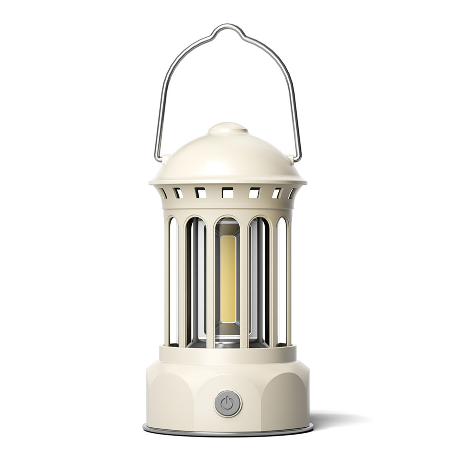 Retro-cob-campinglampe Aus Abs Und Verchromtem Eisen, Tragbar Für Angeln Und Outdoor-aktivitäten
