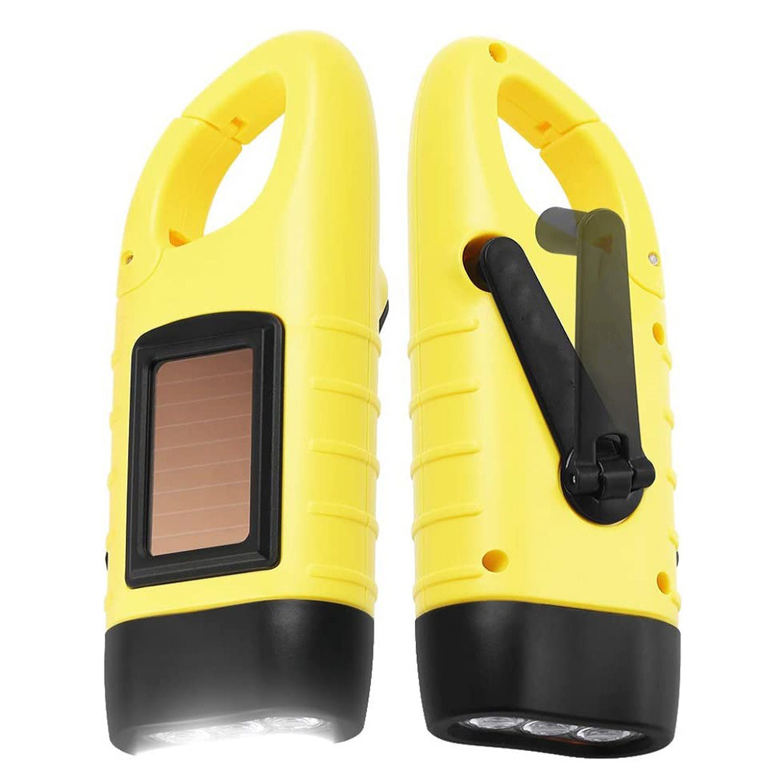 Solarbetriebene, Wiederaufladbare Led-taschenlampe Mit Handkurbel Für Camping Und Notfälle