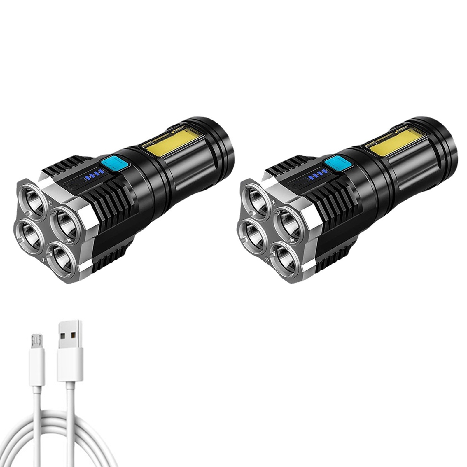 Superhelle, Per Usb Wiederaufladbare Led-outdoor-taschenlampe Für Angeln, Wandern Und Notfälle (2 Stück)