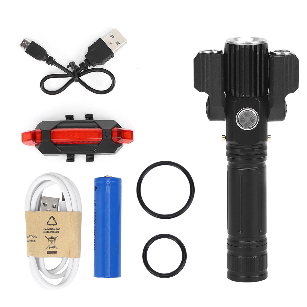 Leistungsstarke 3-flammige Led-taschenlampe Aus Aluminiumlegierung Für Radfahren Und Outdoor-aktivitäten, Nachtlicht