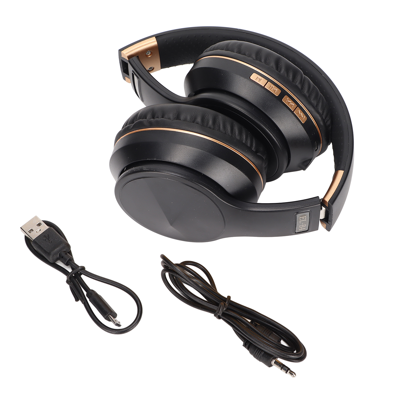 Elb4 Multifunktionales, Faltbares, Kabelloses Bluetooth-headset Für Sport Und Gaming (schwarz/gold)