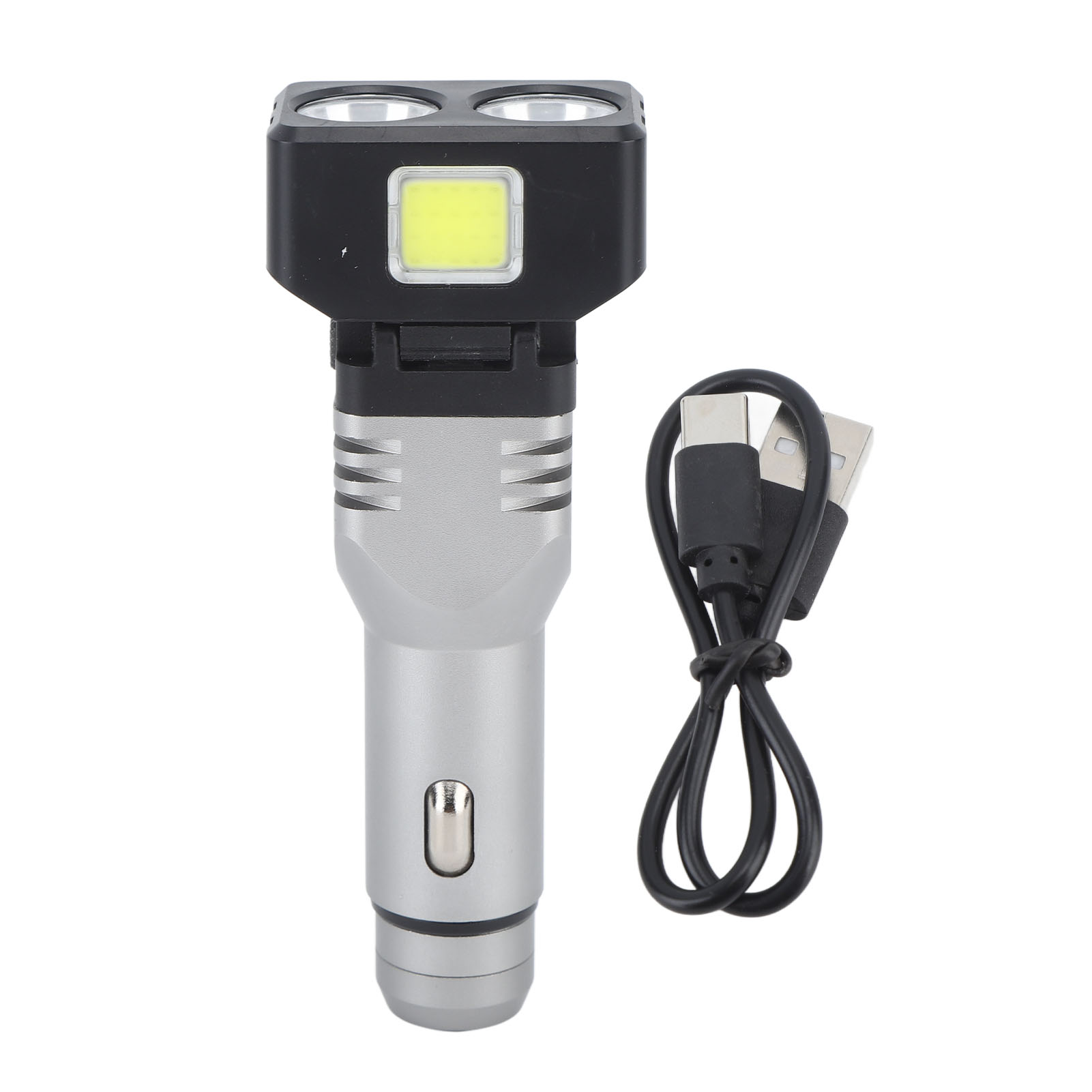 Wiederaufladbare Autotaschenlampe Mit Zwei Lichtquellen, Superhell, Mini Und Tragbar, Notfalltaschenlampe Mit Autoladegerät
