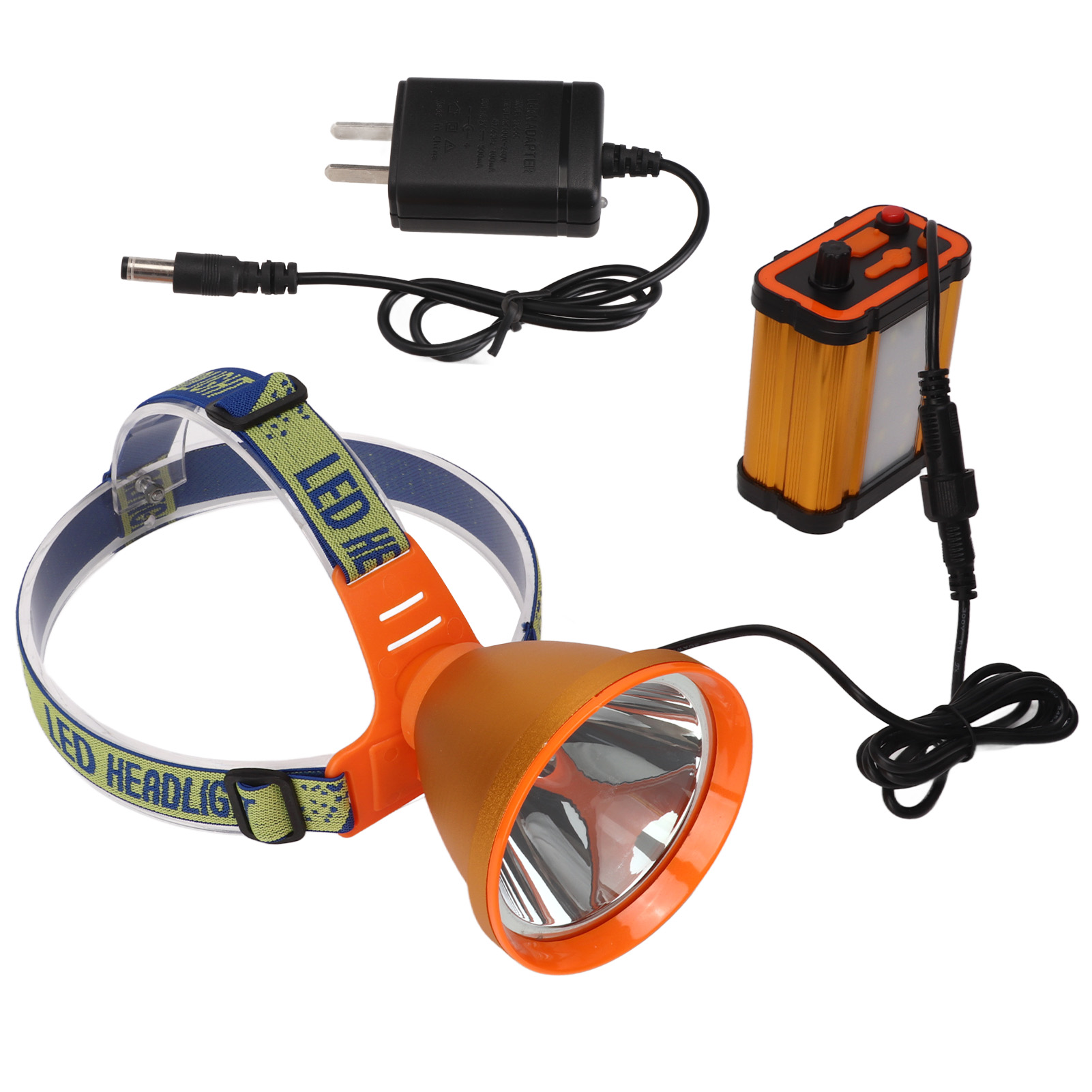 Leistungsstarke, Wiederaufladbare Led-bergbau-stirnlampe, 12000-mah-lithium-akku, Sicherheitslicht, 100–240-v-us-stecker