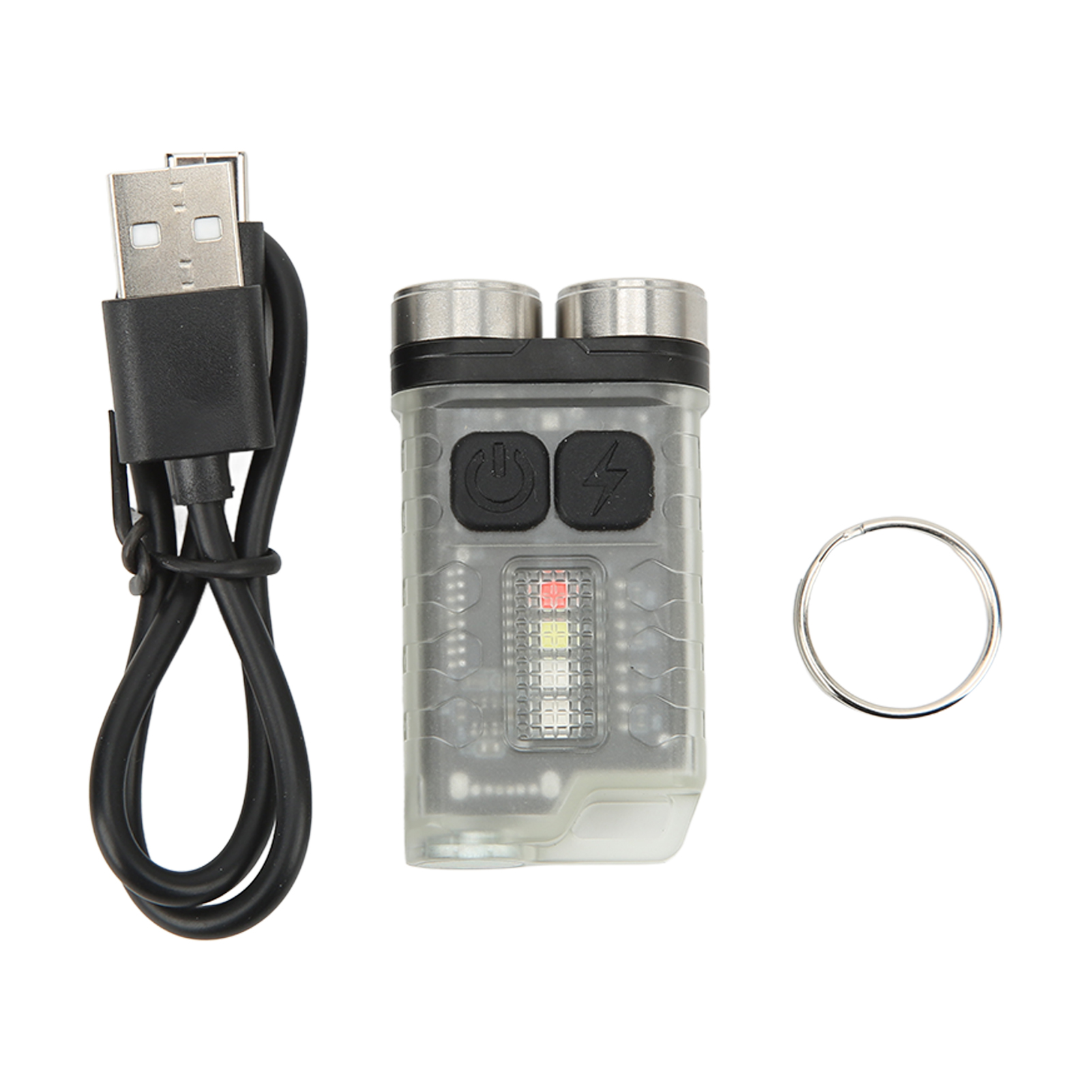 Mini-schlüsseltaschenlampe 900 Lm, Usb-aufladbar, Für Wandern, Camping, Tragbares Weißes Leuchtstofflicht