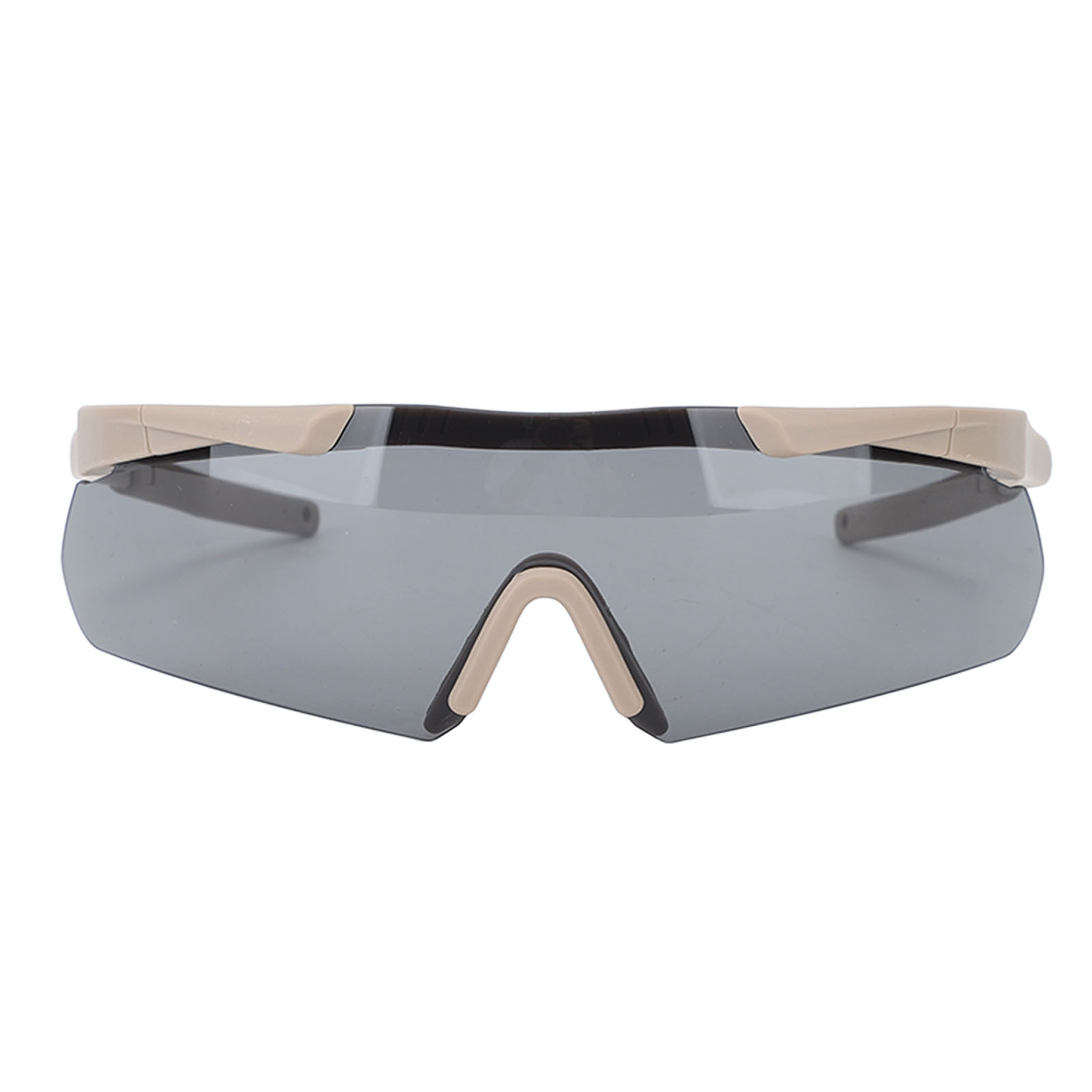 Unisex-sportbrille Mit Windschutz, Austauschbaren Gläsern Und Khakifarbenem Hartschalenetui