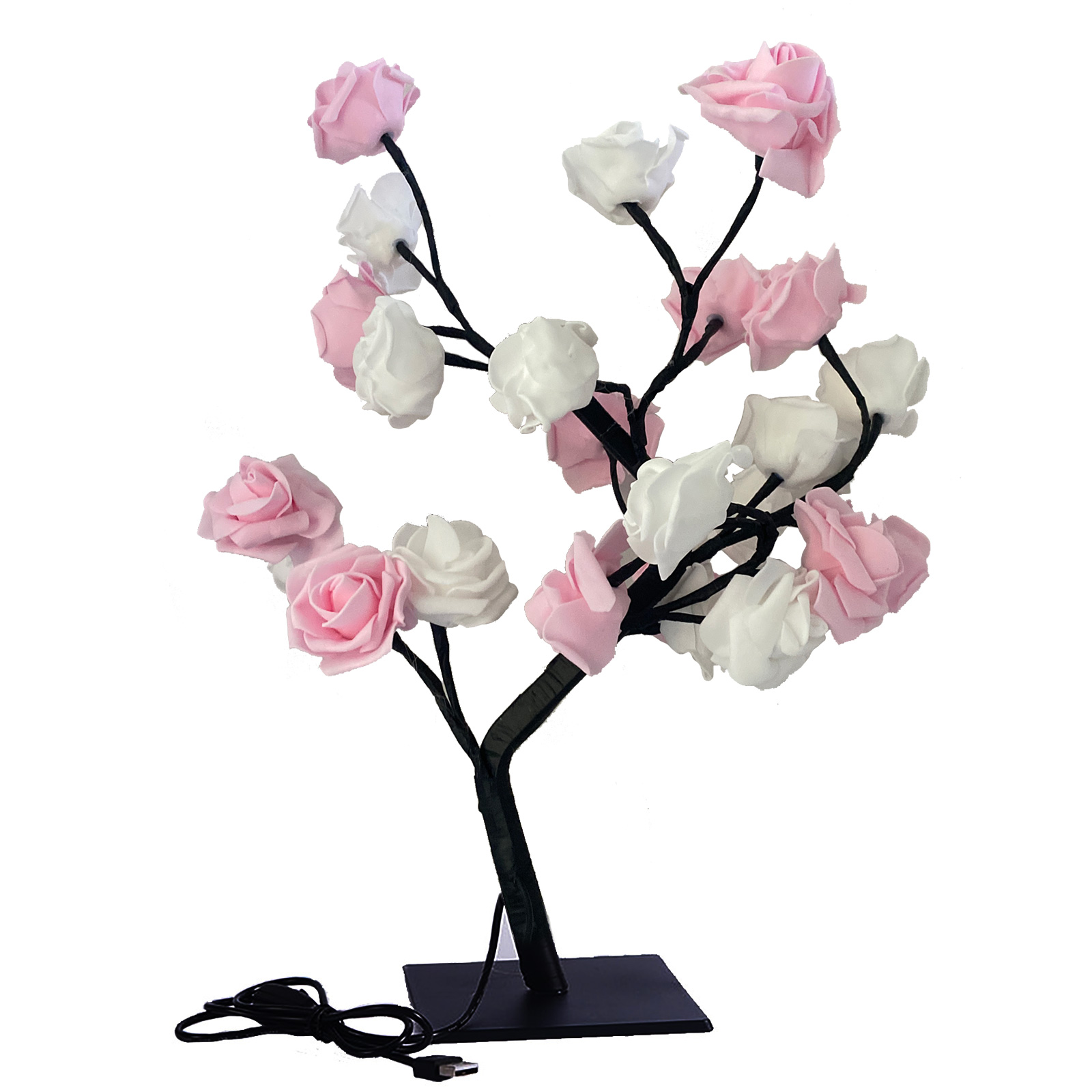 Led-usb-schalter Mit Abnehmbarem Kunststoffsockel, Nachtlicht-dekoration In Form Einer Rose