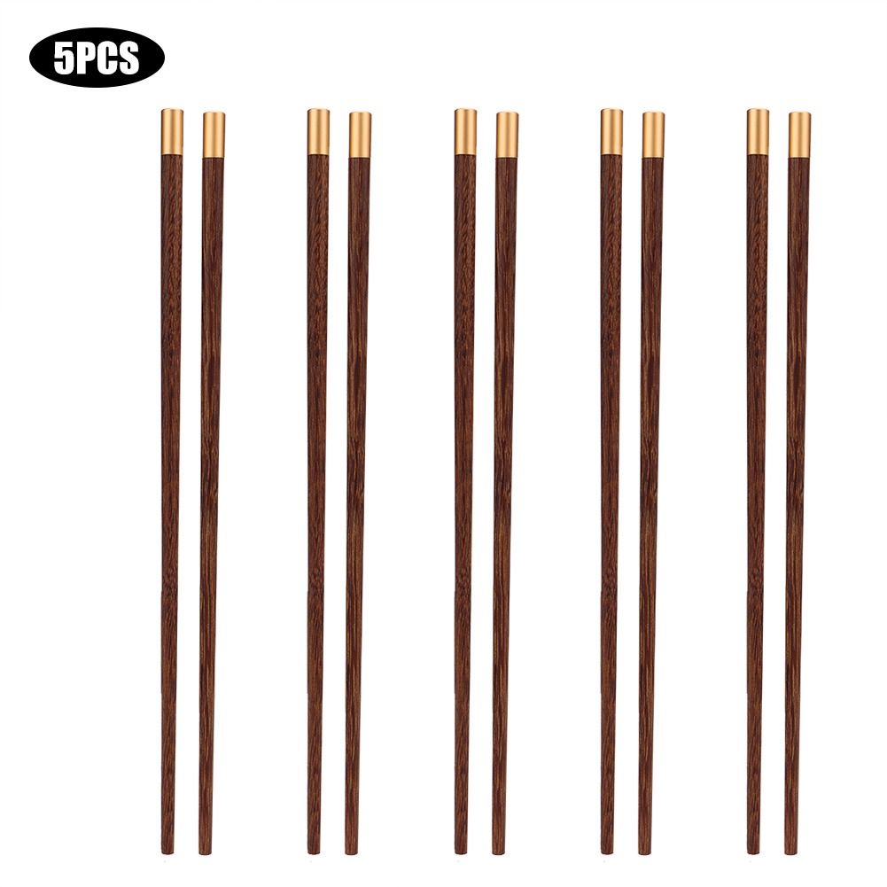 Set Wiederverwendbarer Essstäbchen Aus Wengeholz – 5 Paar – Hochwertige Geschenkidee Für Die Küche