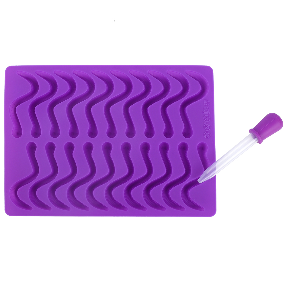 Silikonform Für Gummibärchen, 20 Fächer Für Schokolade, Bonbons Und Kuchen, Mit Pipette