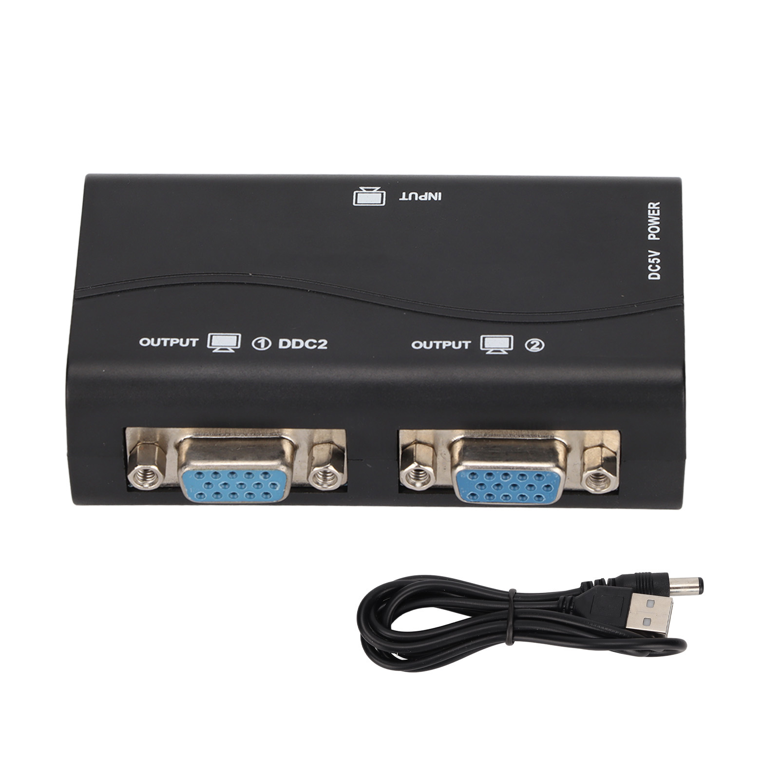 Vga-splitter, 1 Eingang, 2 Ausgänge, 250 Mhz, Usb-stromversorgung, 1920 X 1440, 1080p Für Bildschirmspiegelung