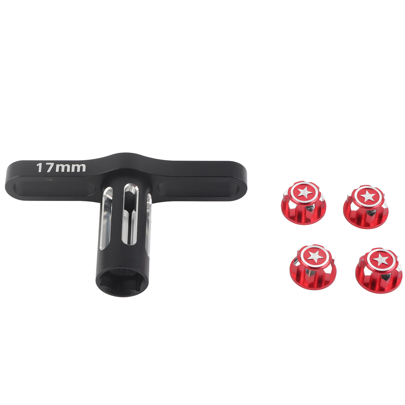 17-mm-radmutternschlüssel Für Traxxas 1/10 Und 1/8 Zoll – Anzugswerkzeug Mit Sechskantbit Und Roter Radkappe