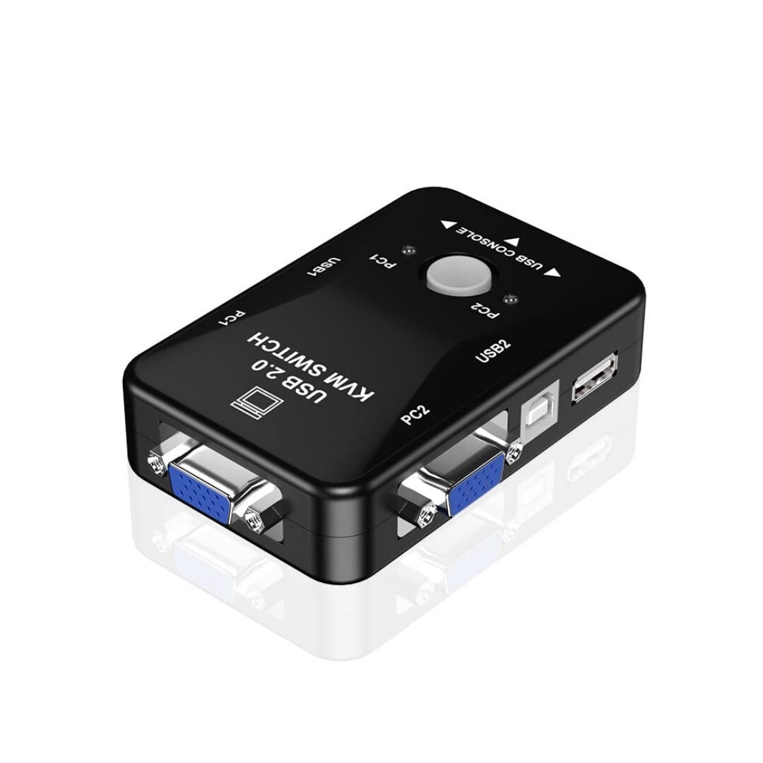 2-port-usb-kvm-switch Zum Teilen Von Bildschirm, Tastatur, Maus Und Usb-peripheriegeräten Zwischen 2 Computern