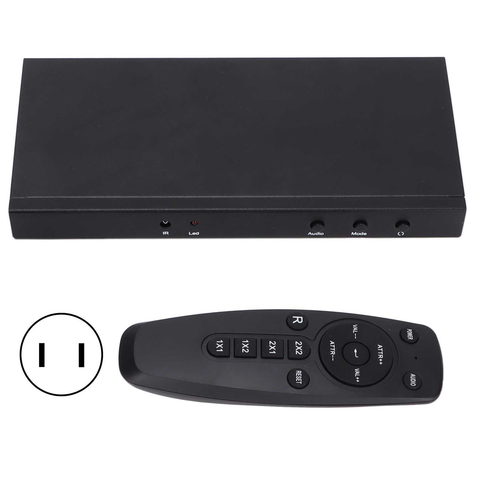 Nkbt14 2x2 Tv-wandcontroller, Hdmi-splitter (1 Eingang, 4 Ausgänge), Montagehalterung (2x1/3x1/4x1 Zoll), Us-stecker